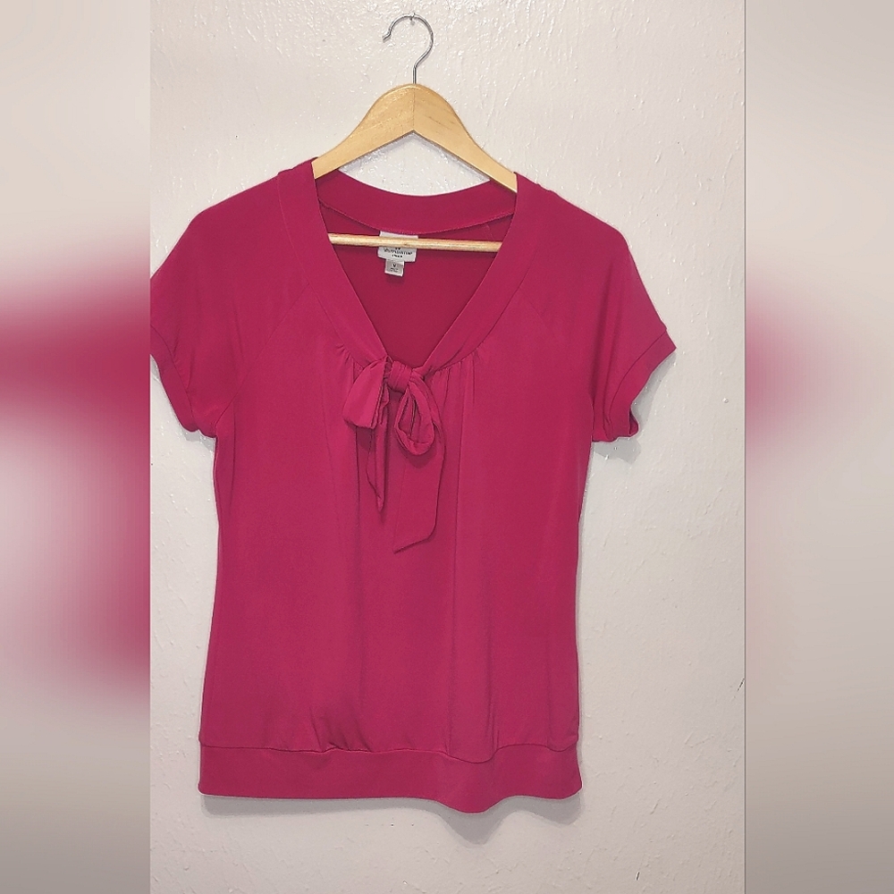 Worthington‎ Pink Short Sleeve Blouse Women's Size Medium